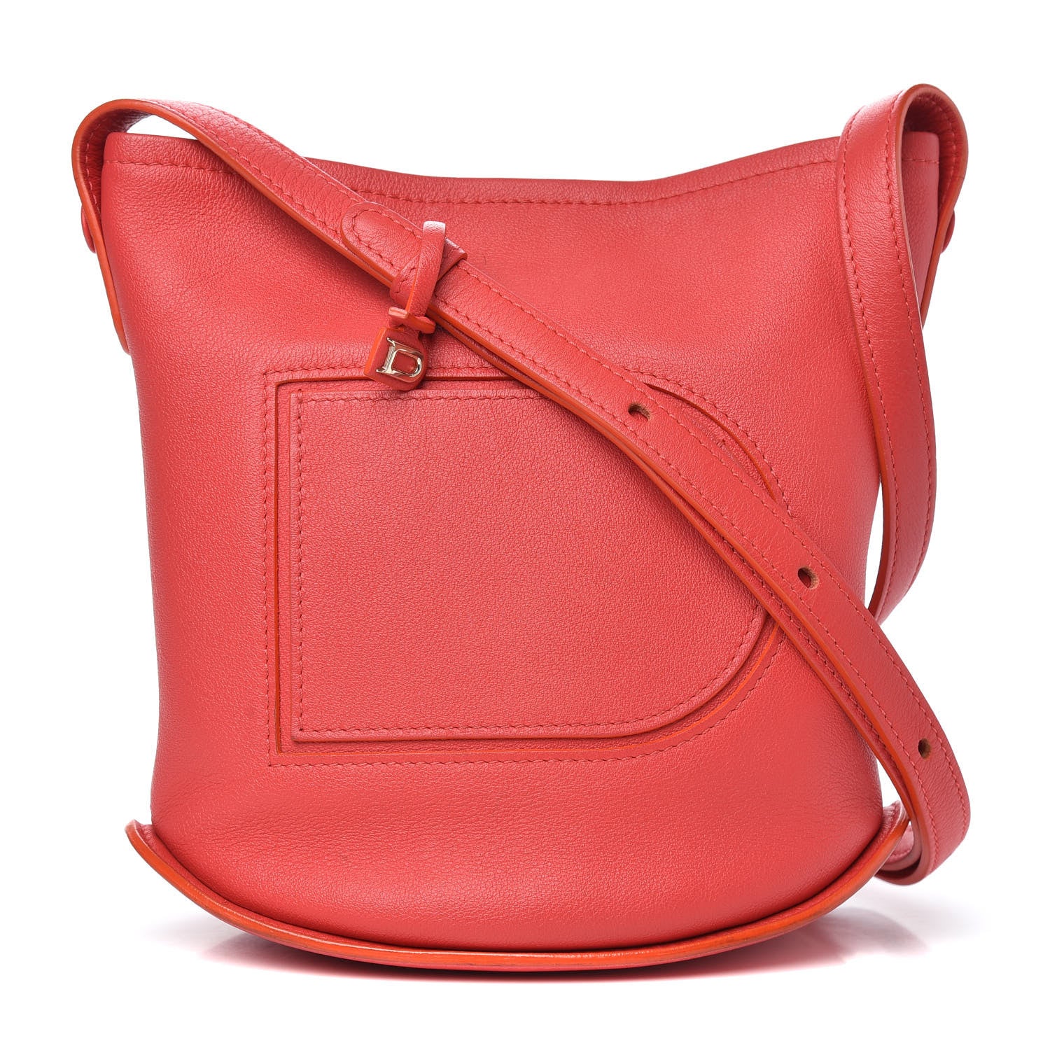 Delvaux Taurillon Mini Pin Bucket Coral 1 of 11