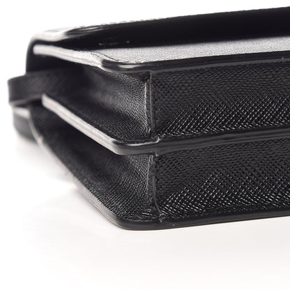 Prada Saffiano Crossbody Wallet Black 8 of 9
