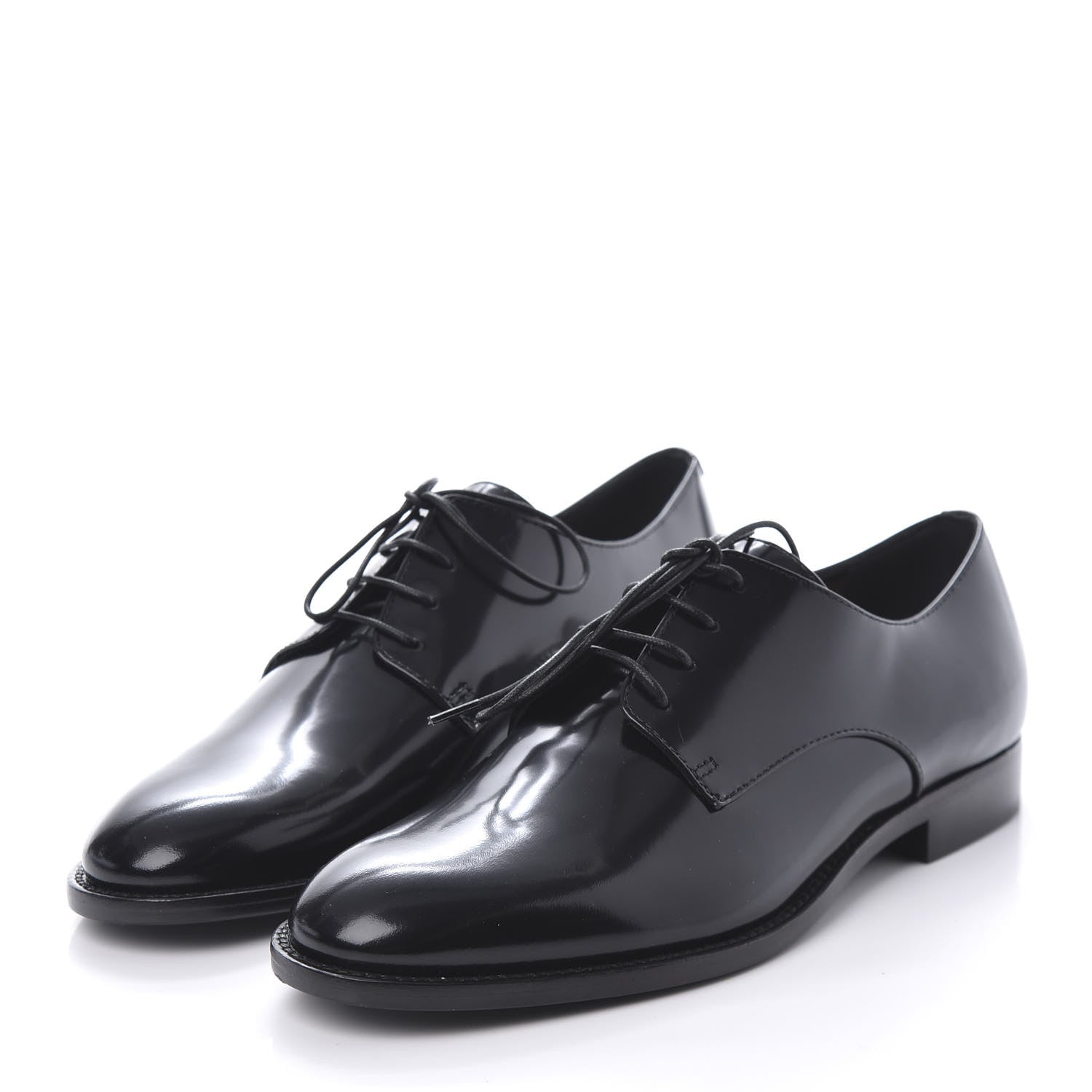 Christian Dior Polished Calfskin Derby Shoe 35.5 Black 3 of 9