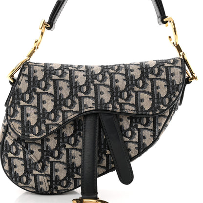 Christian Dior Oblique Mini Saddle Bag Blue 8 of 12