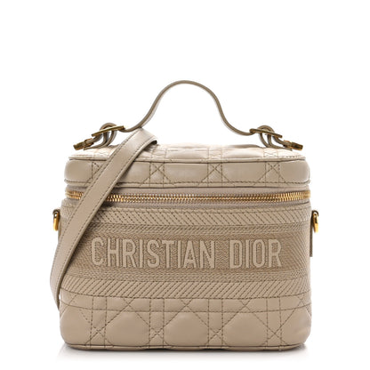 Christian Dior Lambskin Cannage Small Diortravel Vanity Case Light Beige 1 of 11