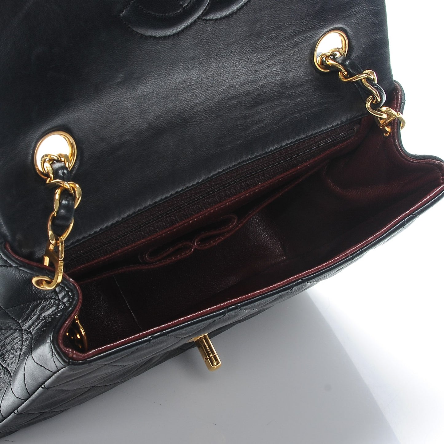 Lambskin Quilted Small Flap Black