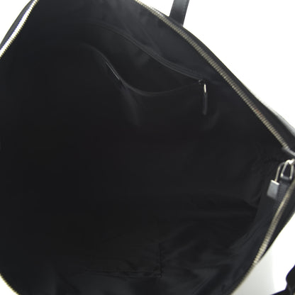 Gucci GG Supreme Monogram Web Large Zippered Tote Beige Black 5 of 10