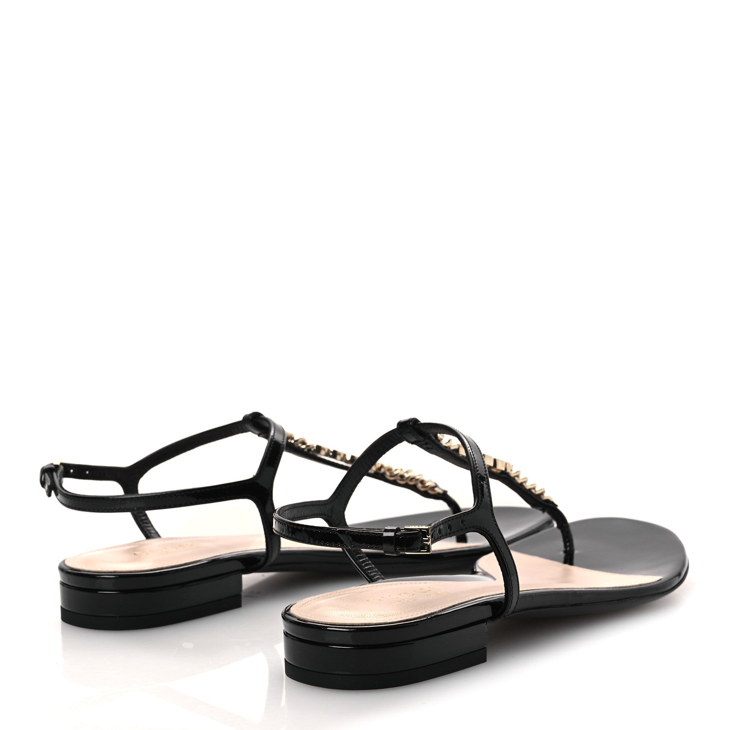 Gucci Patent Signoria Thong Sandals 37 Black 5 of 10