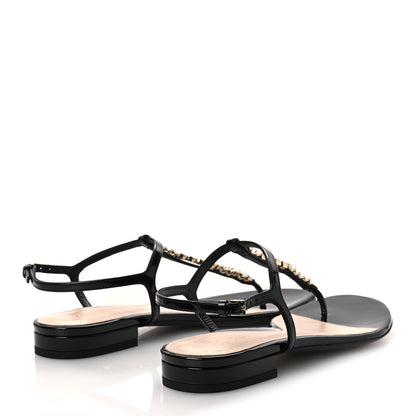 Gucci Patent Signoria Thong Sandals 37 Black 5 of 10