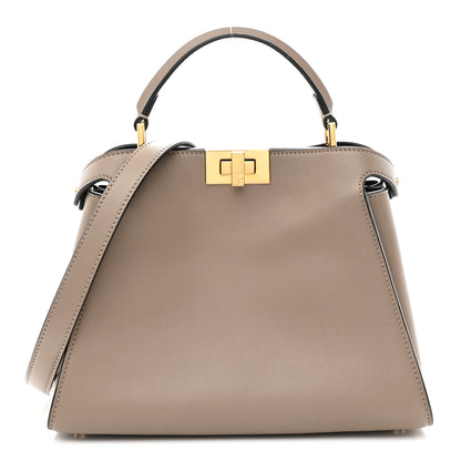 Fendi Tahiti Burro Medium Peekaboo Iconic Essentially Satchel Tortora Black 1 of 11