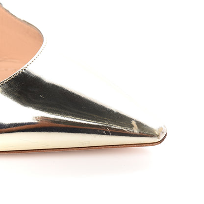 Christian Dior Mirror Finish Calfskin Sweet D Sling-Back Pumps 39 Stardust Gold 9 of 10