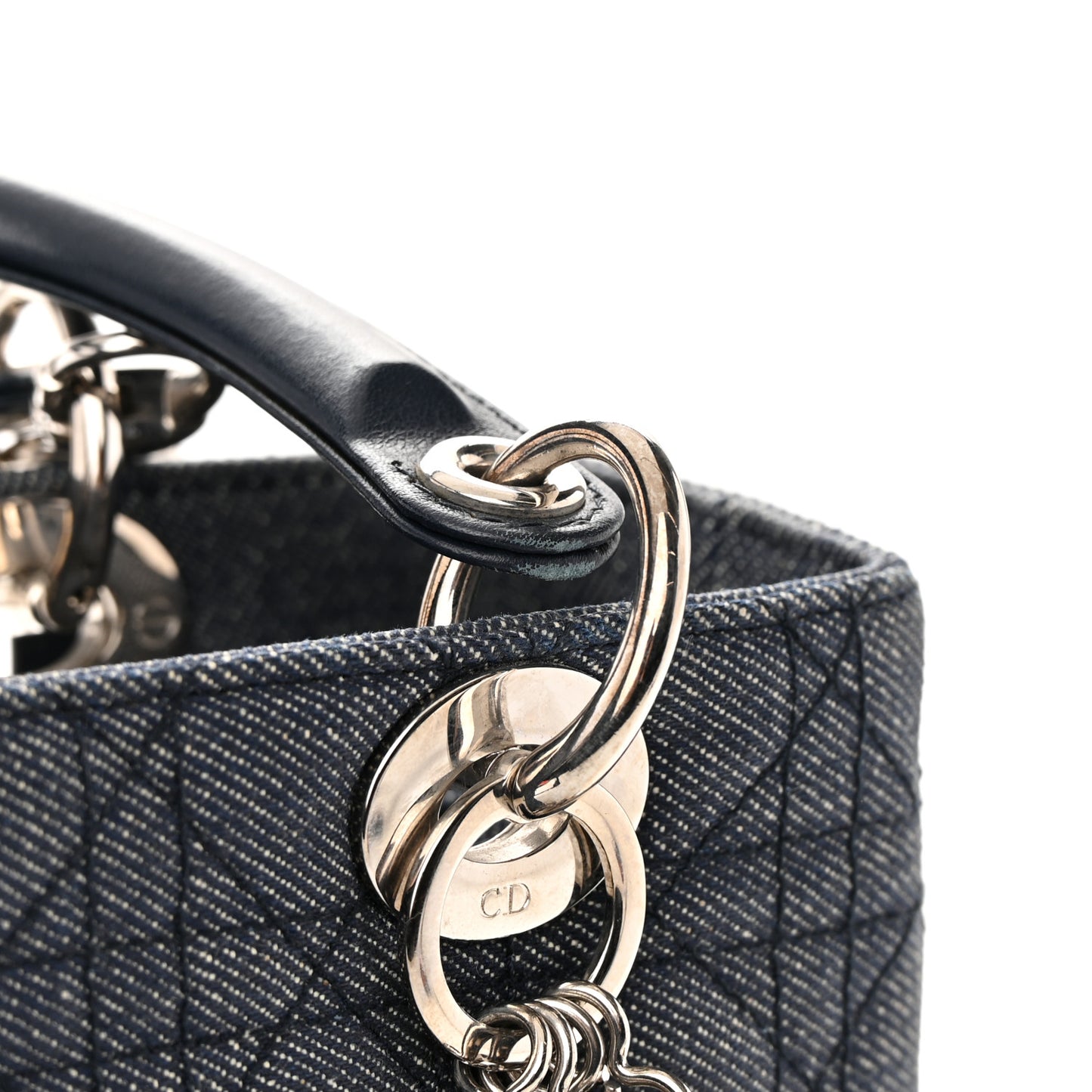 Denim Cannage Medium Lady Dior Black