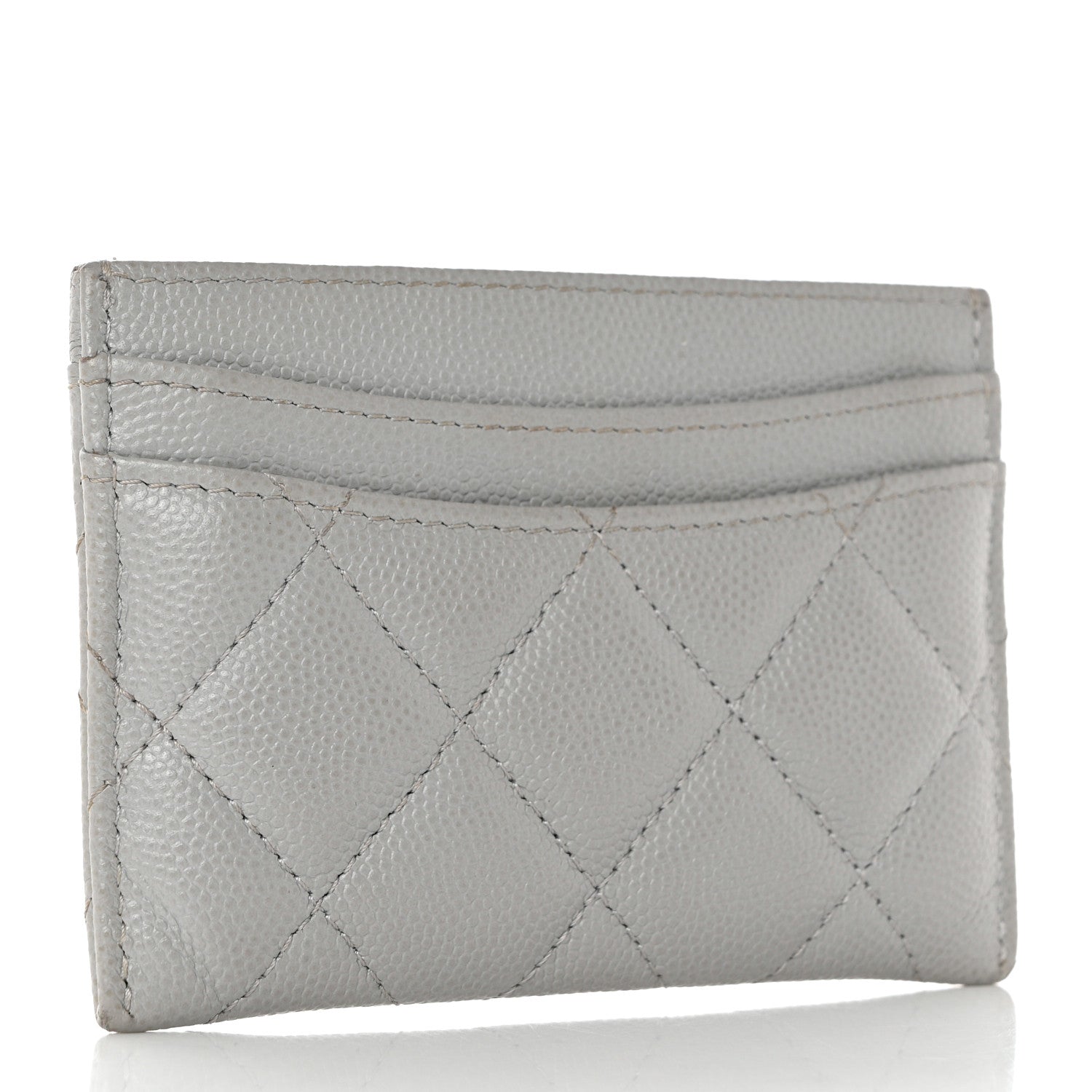 Chanel Caviar Quilted Card Holder Grey 3 of 9