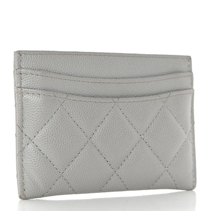 Chanel Caviar Quilted Card Holder Grey 3 of 9