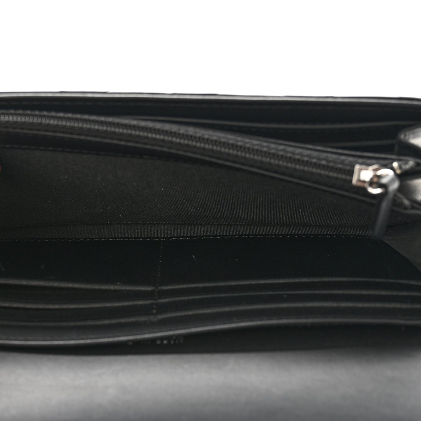 Patent Quilted Large Brilliant Flap Wallet Black