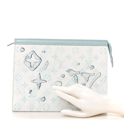 Louis Vuitton Monogram Aquagarden Pochette Voyage MM Crystal Blue 2 of 9
