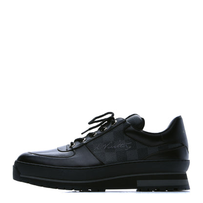 Louis Vuitton Calfskin Damier Graphite Mens Harlem Sneakers 10 Black 1 of 10