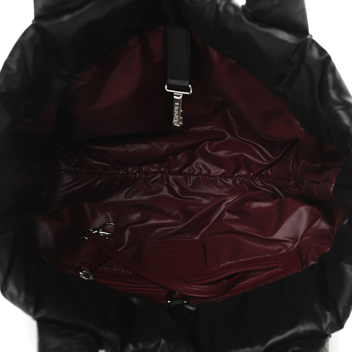 Nylon Quilted Small Coco Cocoon Tote Black