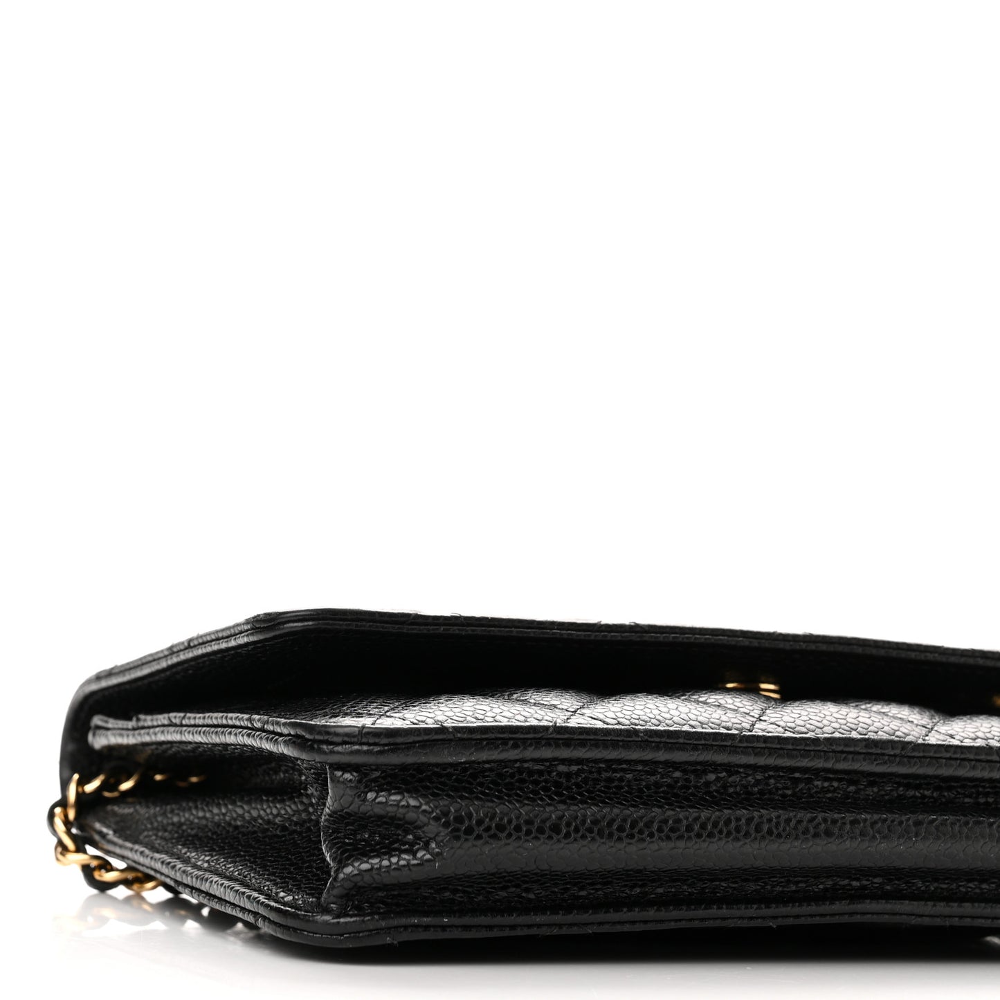 Caviar Quilted Wallet on Chain WOC Black