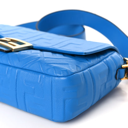 Fendi Nappa FF 1974 Embossed Baguette Blue Royal 9 of 9