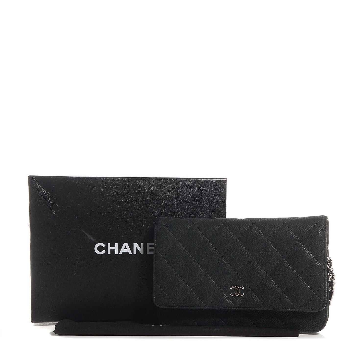 Iridescent Caviar Wallet on Chain WOC Black