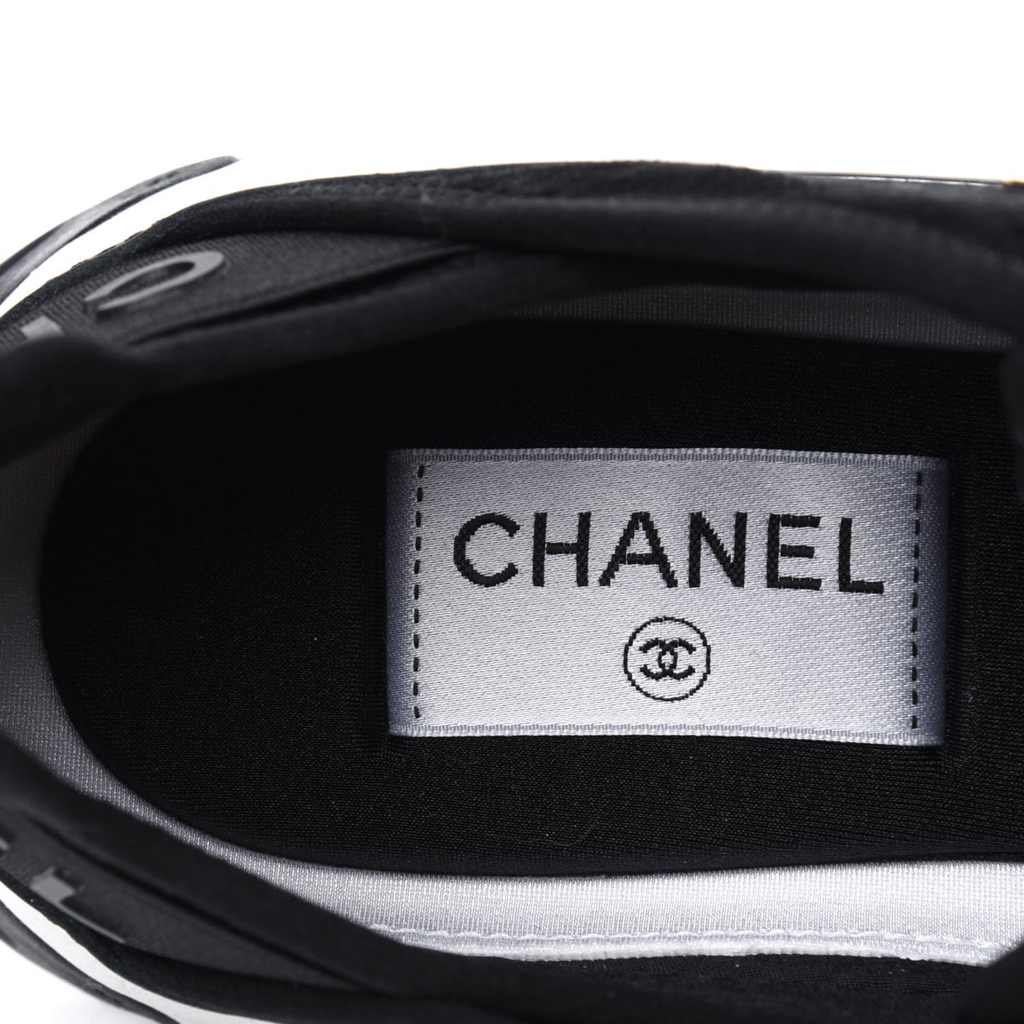 Velvet Calfskin Mixed Fibers CC Sneakers 37.5 Black