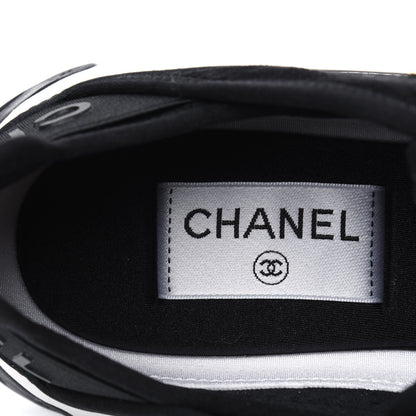 Chanel Velvet Calfskin Mixed Fibers CC Sneakers 37.5 Black 7 of 9
