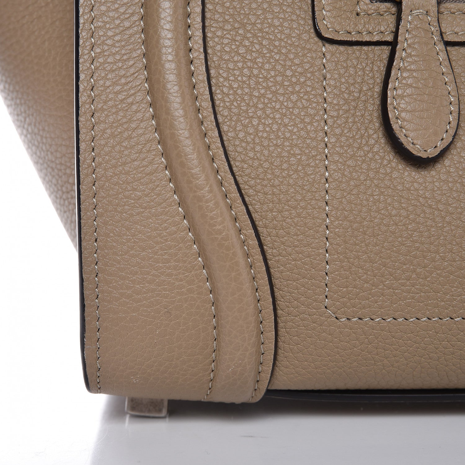 Celine Drummed Calfskin Micro Luggage Dune 8 of 10