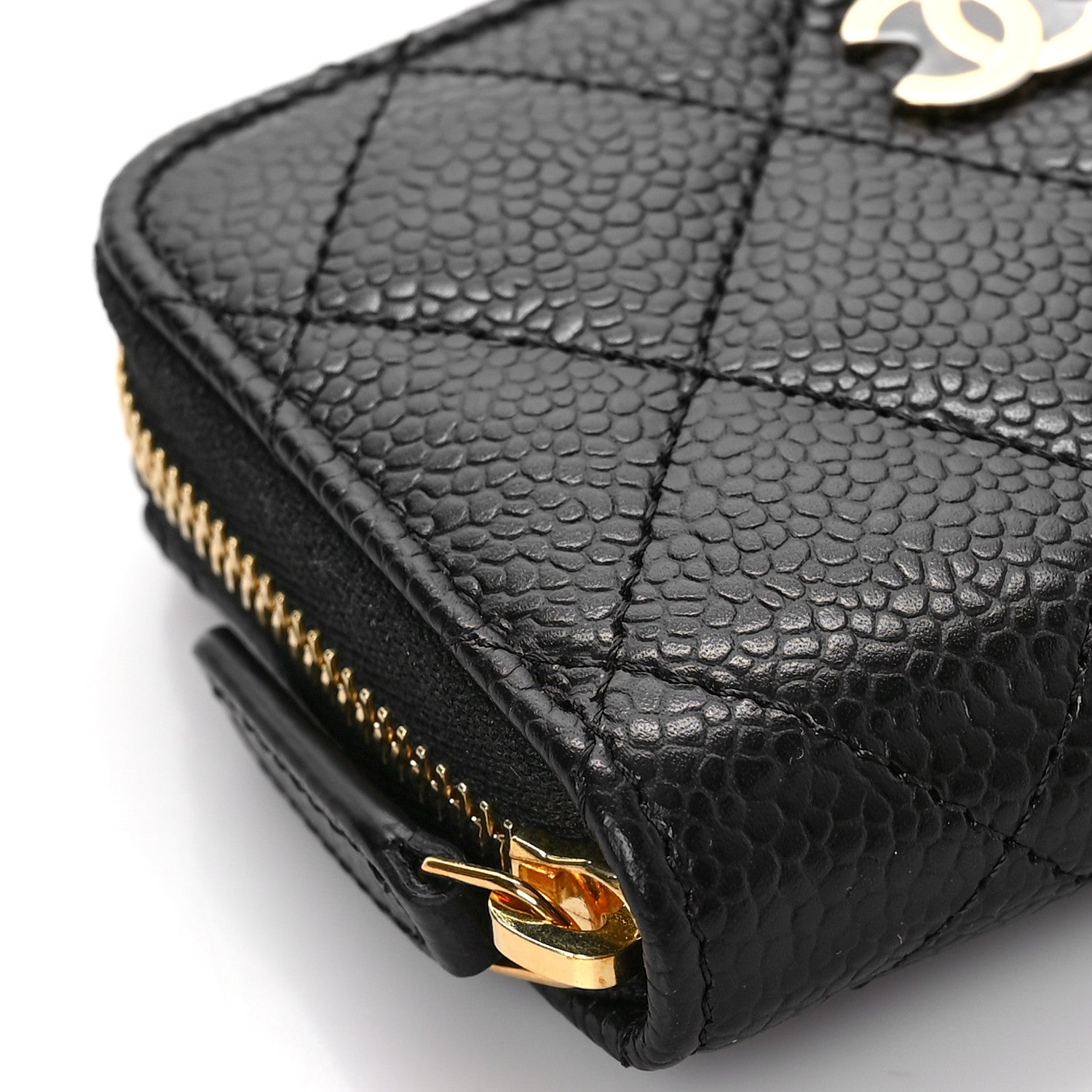 Chanel Caviar Quilted Zip Coin Purse Black 8 of 10