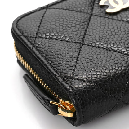 Chanel Caviar Quilted Zip Coin Purse Black 8 of 10