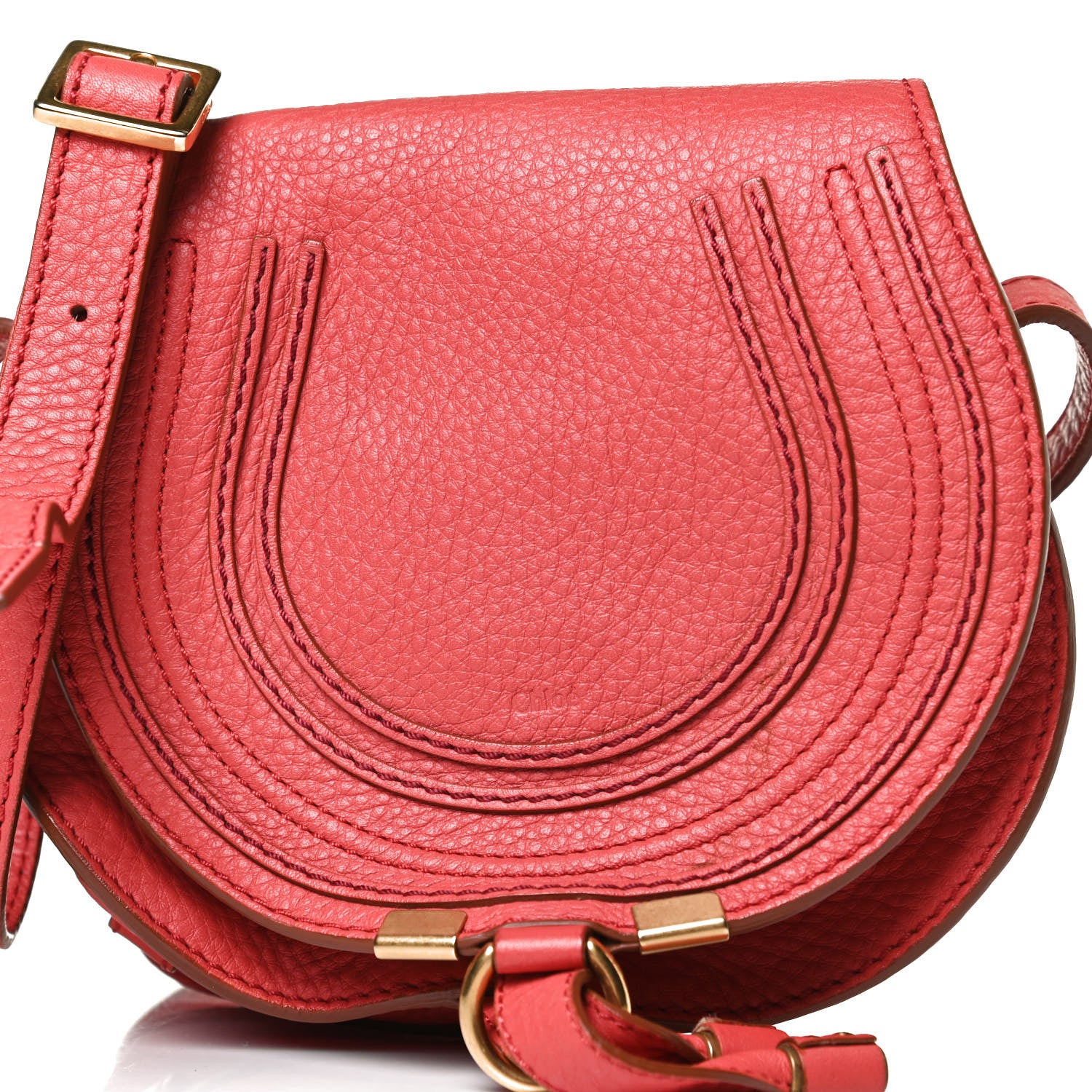 Chloe Calfskin Mini Marcie Round Crossbody Bag Brick 7 of 12