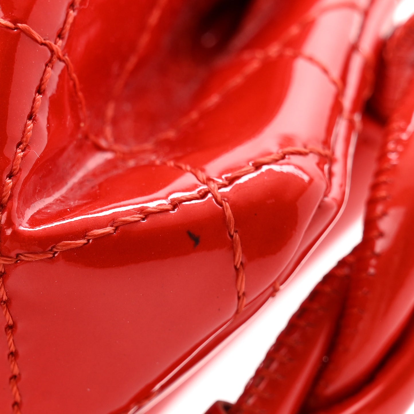 Patent Quilted 2.55 Ankle Wrist Bag Red