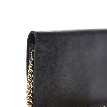 Gucci Textured Calfskin Icon Chain Wallet Black 11 of 12