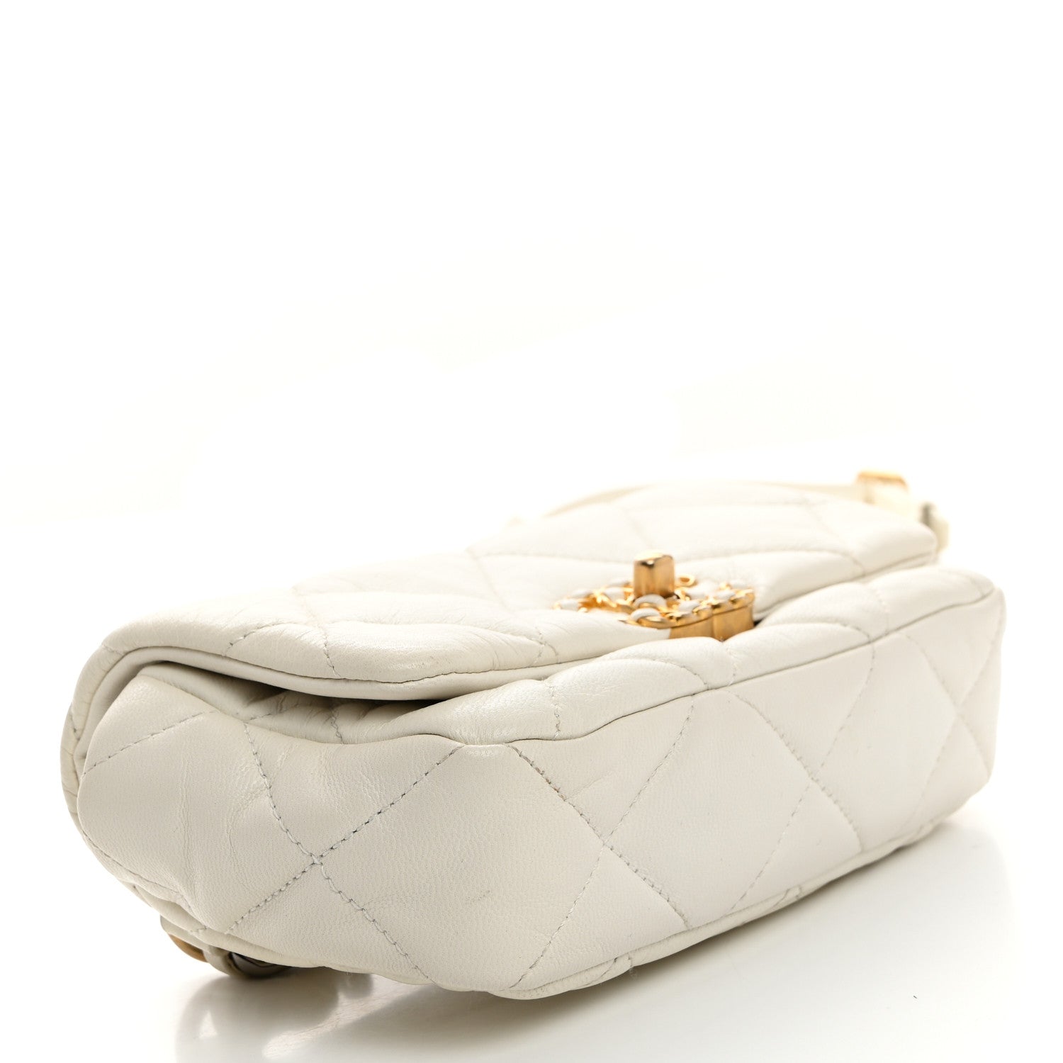 Chanel Goatskin Quilted Chanel 19 Waist Bag White 4 of 11