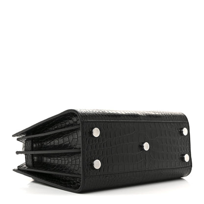 Saint Laurent Calfskin Crocodile Embossed Nano Sac De Jour Black 4 of 12