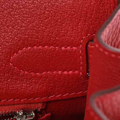 Hermes Taurillon Clemence Birkin 30 Rouge Garance 17 of 36
