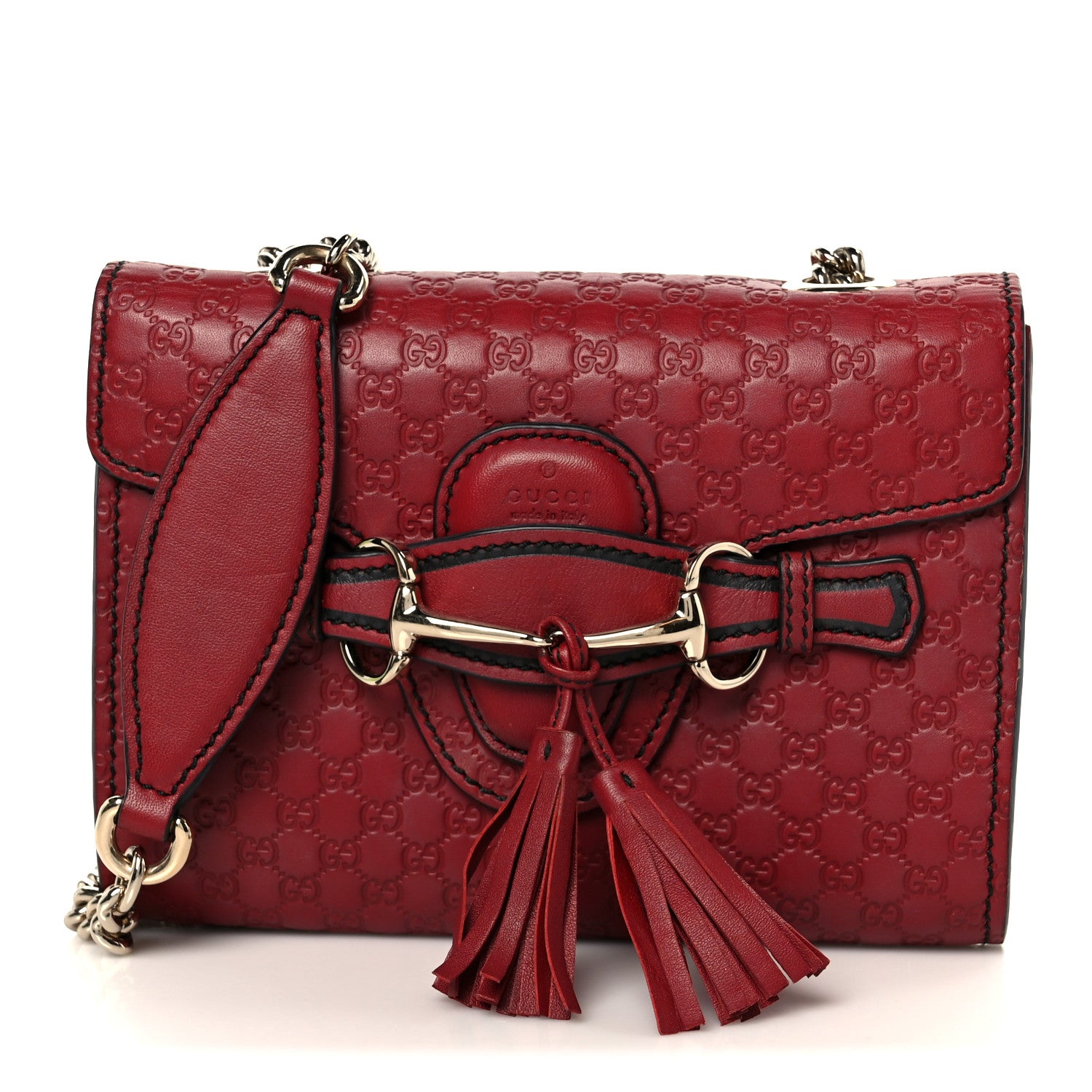 Gucci Soft Microguccissima Mini Emily Chain Shoulder Bag Rosso 1 of 12