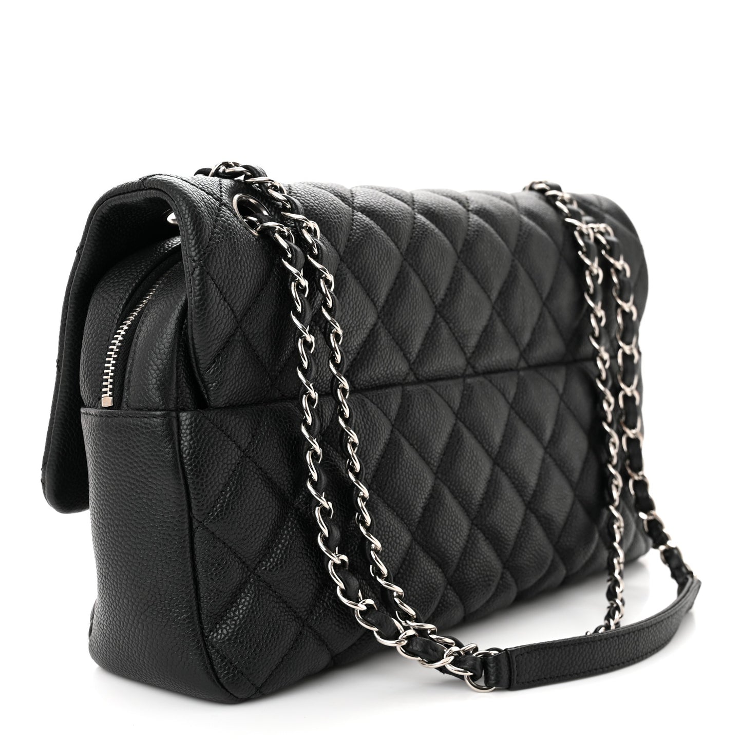 Caviar Quilted Jumbo Easy Flap Black