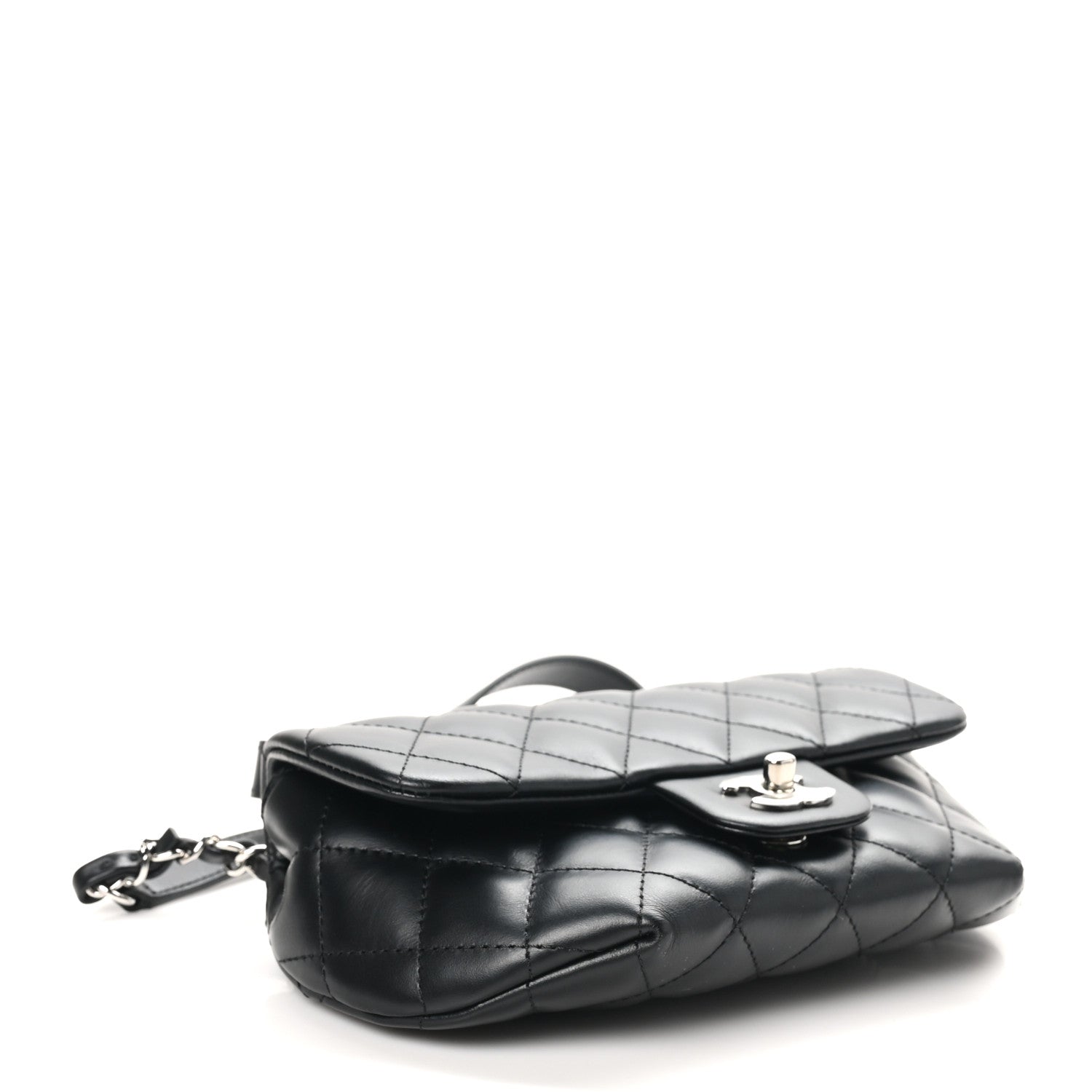 Chanel Calfskin Quilted CC Uniform Flap Belt Bag Black 4 of 11