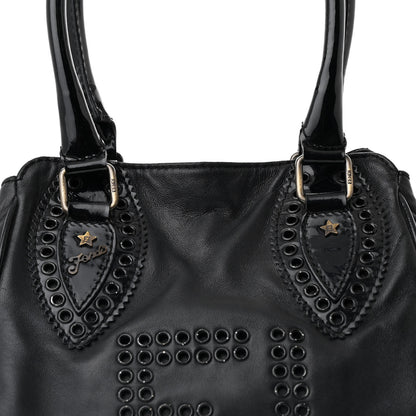 Fendi Nappa Patent Perforated Small Bag De Jour Black 8 of 10