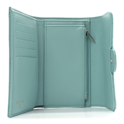 Chanel Caviar Quilted Medium Flap Wallet Light Blue 5 of 8
