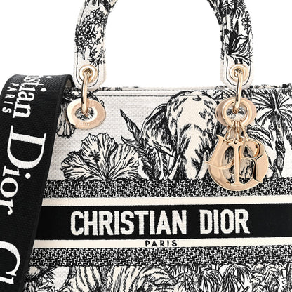 Christian Dior Canvas Embroidered Zodiac Toile De Jouy Medium Lady D-Lite White Black 8 of 13