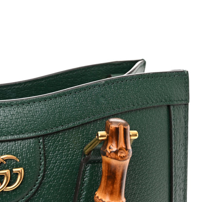 Gucci Textured Dollar Calfskin Web Small Diana Tote Bag Green 13 of 15