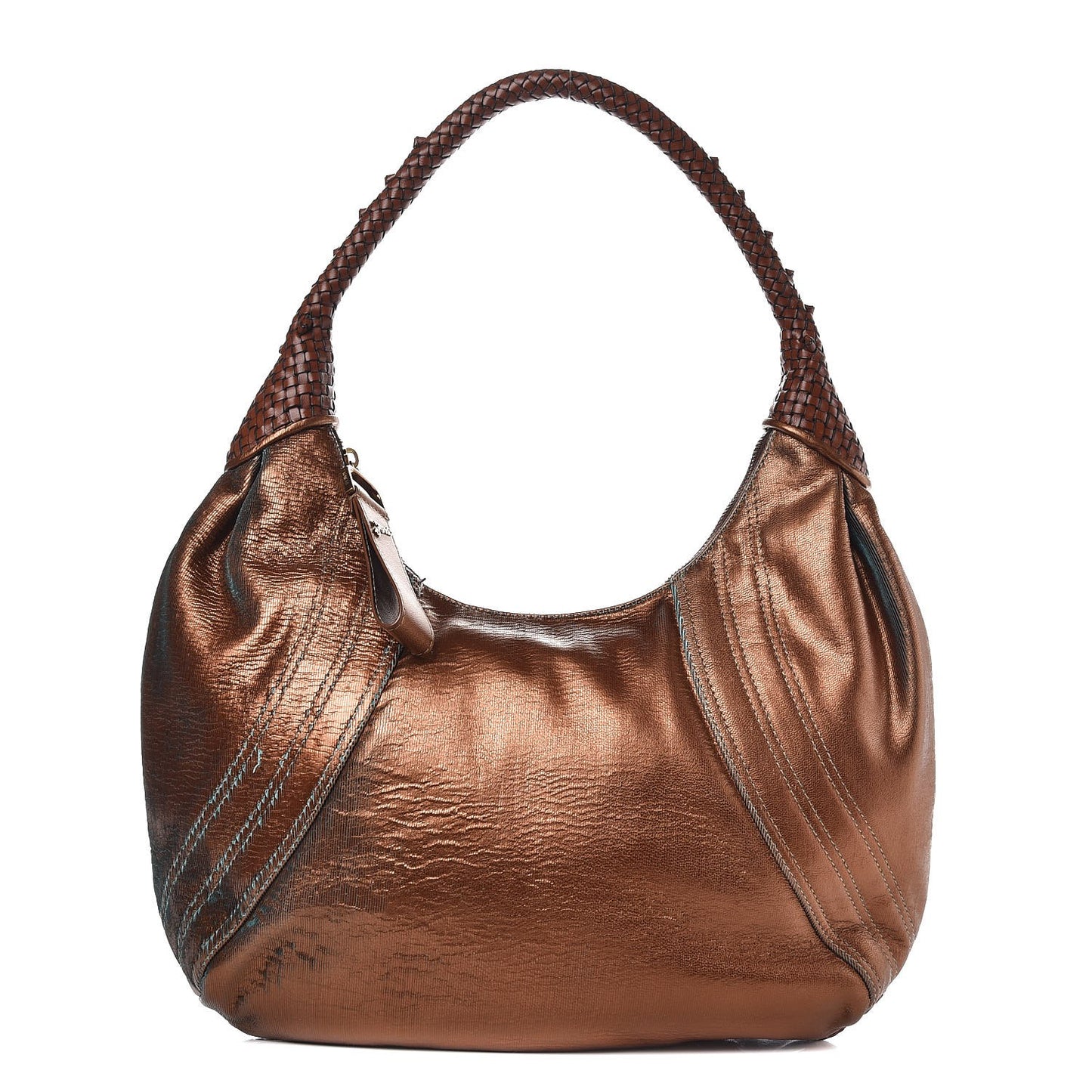 Nappa Fortuny Hologram Spy Hobo Bag Tobacco Oro Ambrato