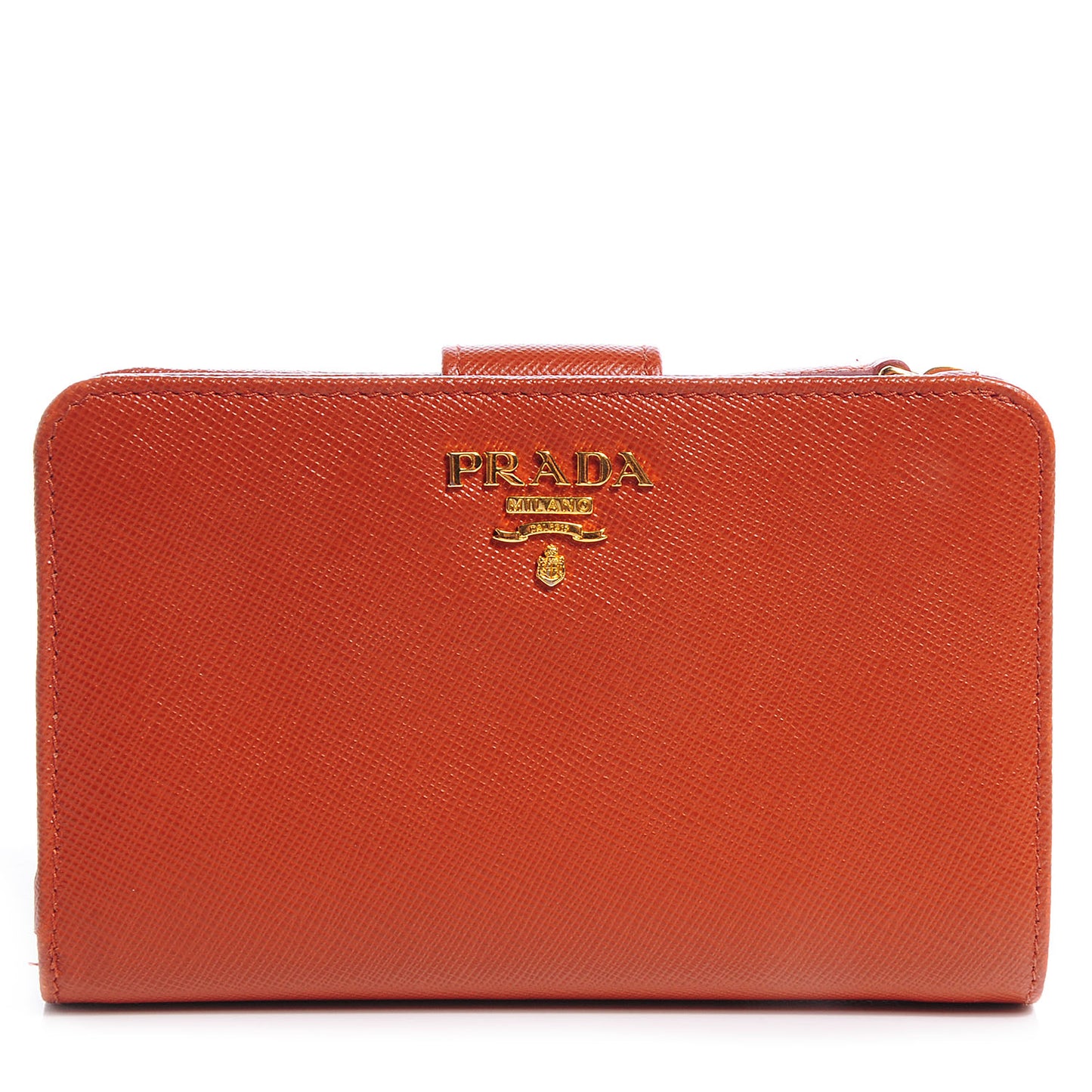 Saffiano Metal Compact Wallet Rame