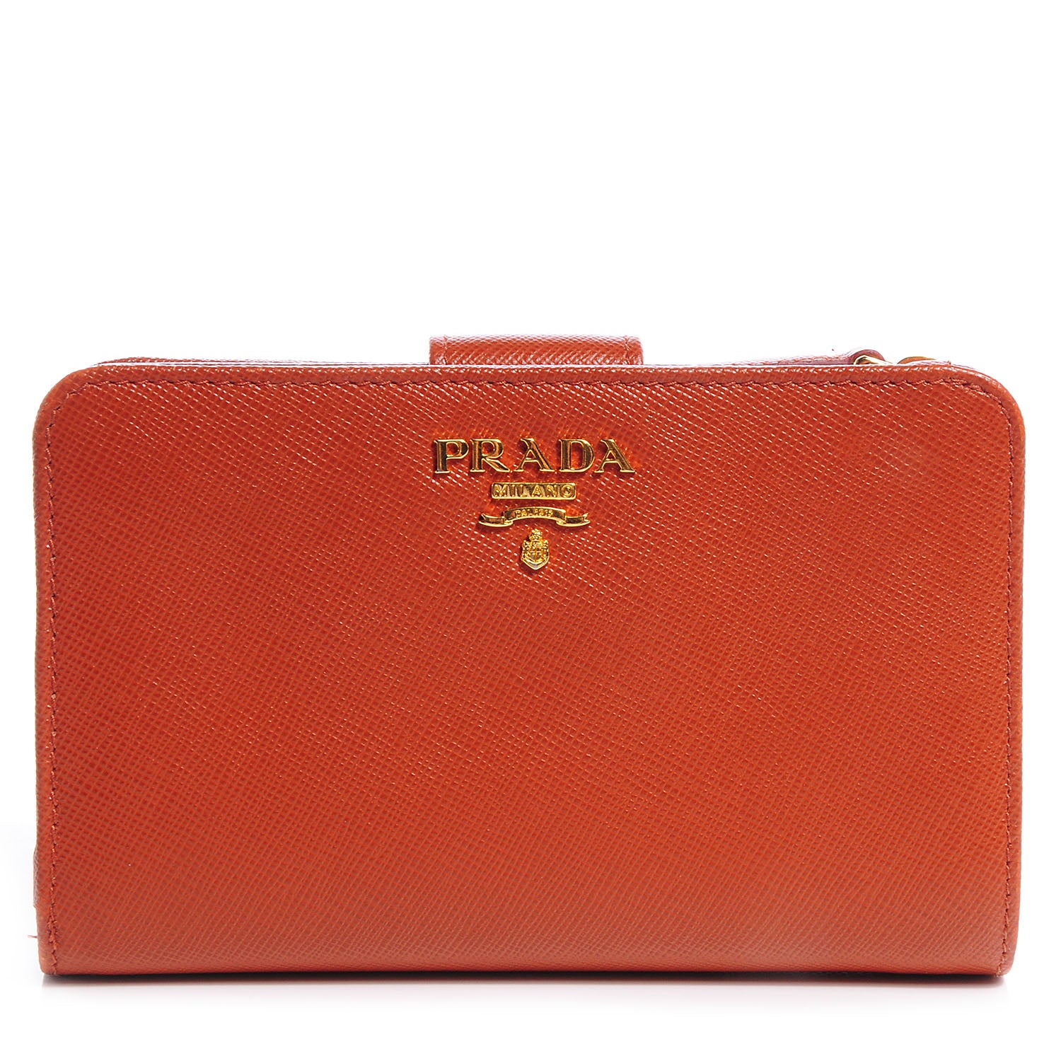 Prada Saffiano Metal Compact Wallet Rame 1 of 8