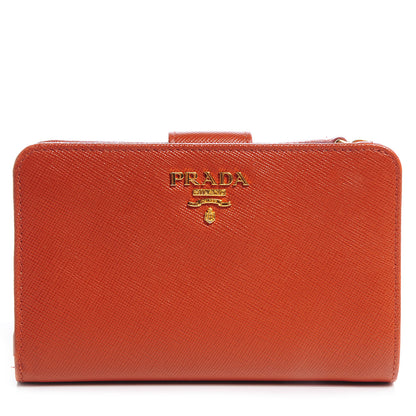Prada Saffiano Metal Compact Wallet Rame 1 of 8
