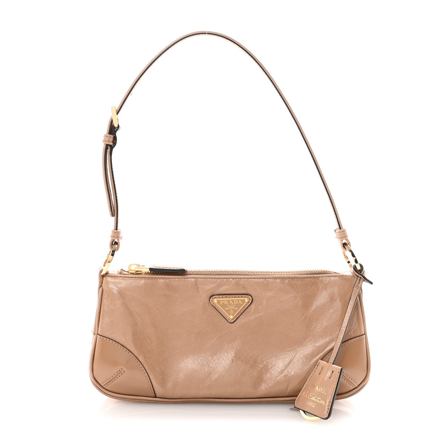 Soft Lux Calfskin Re-Edition 2002 Shoulder Bag Travertine