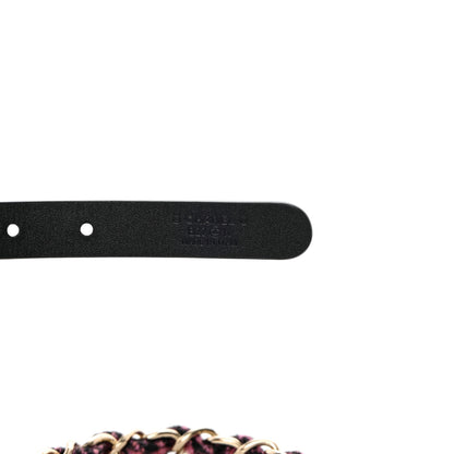 Chanel Calfskin Tweed CC Chain Belt 75 30 Black Pink 7 of 10