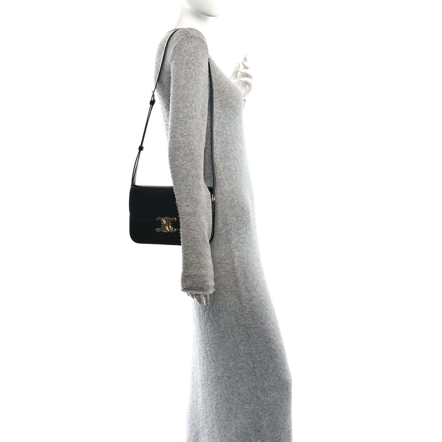 Shiny Calfskin Medium Triomphe Black