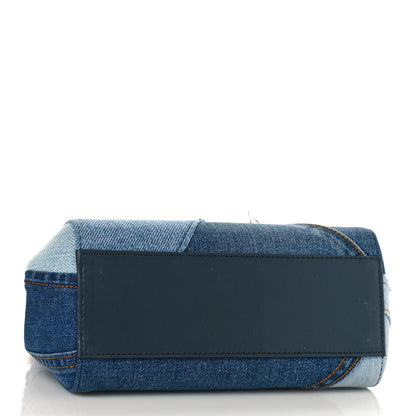 Dolce & Gabbana Calfskin Denim Patchwork Mini Miss Sicily Satchel Blue 4 of 9