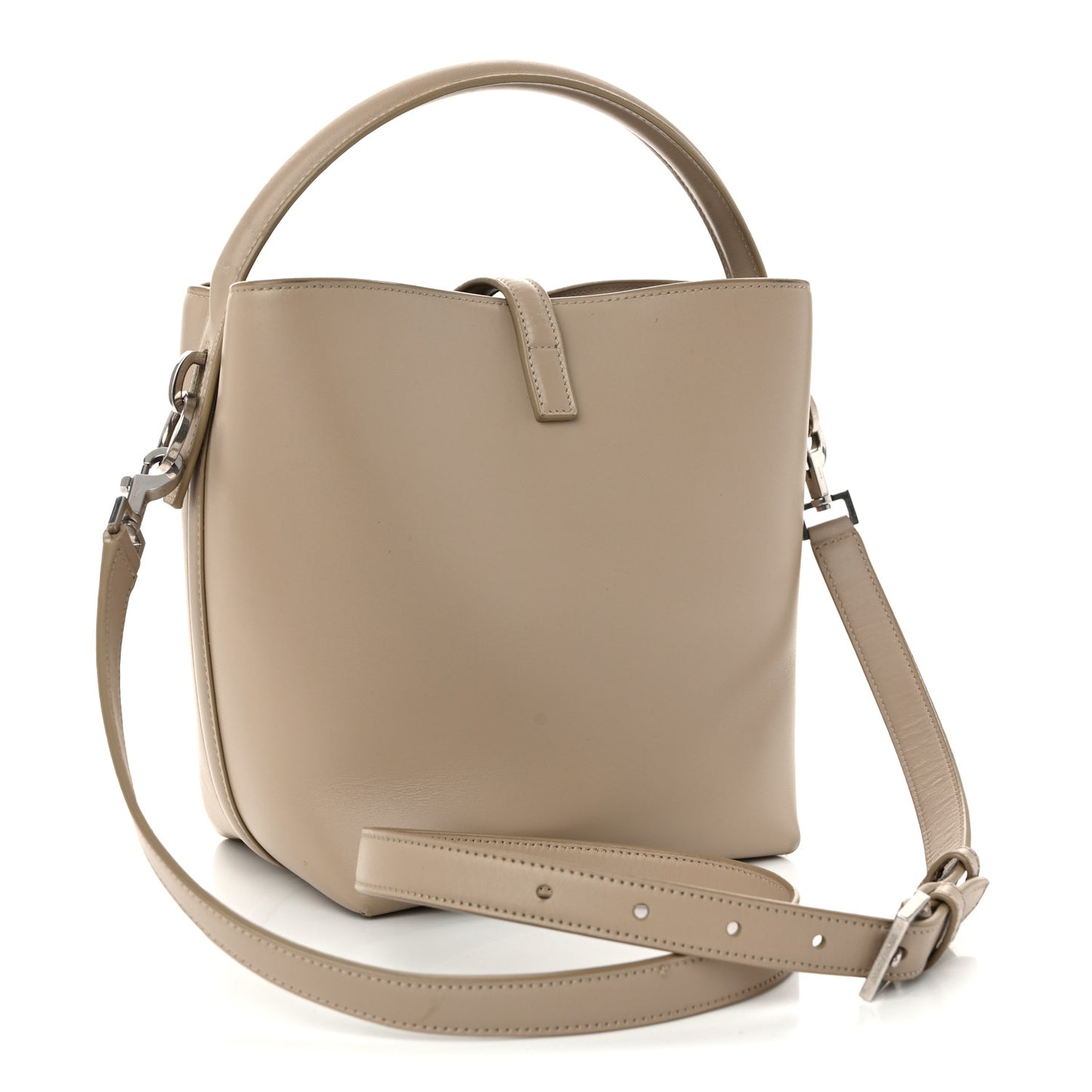 Shiny Calfskin Le 37 Small Bucket Bag Sea Salt