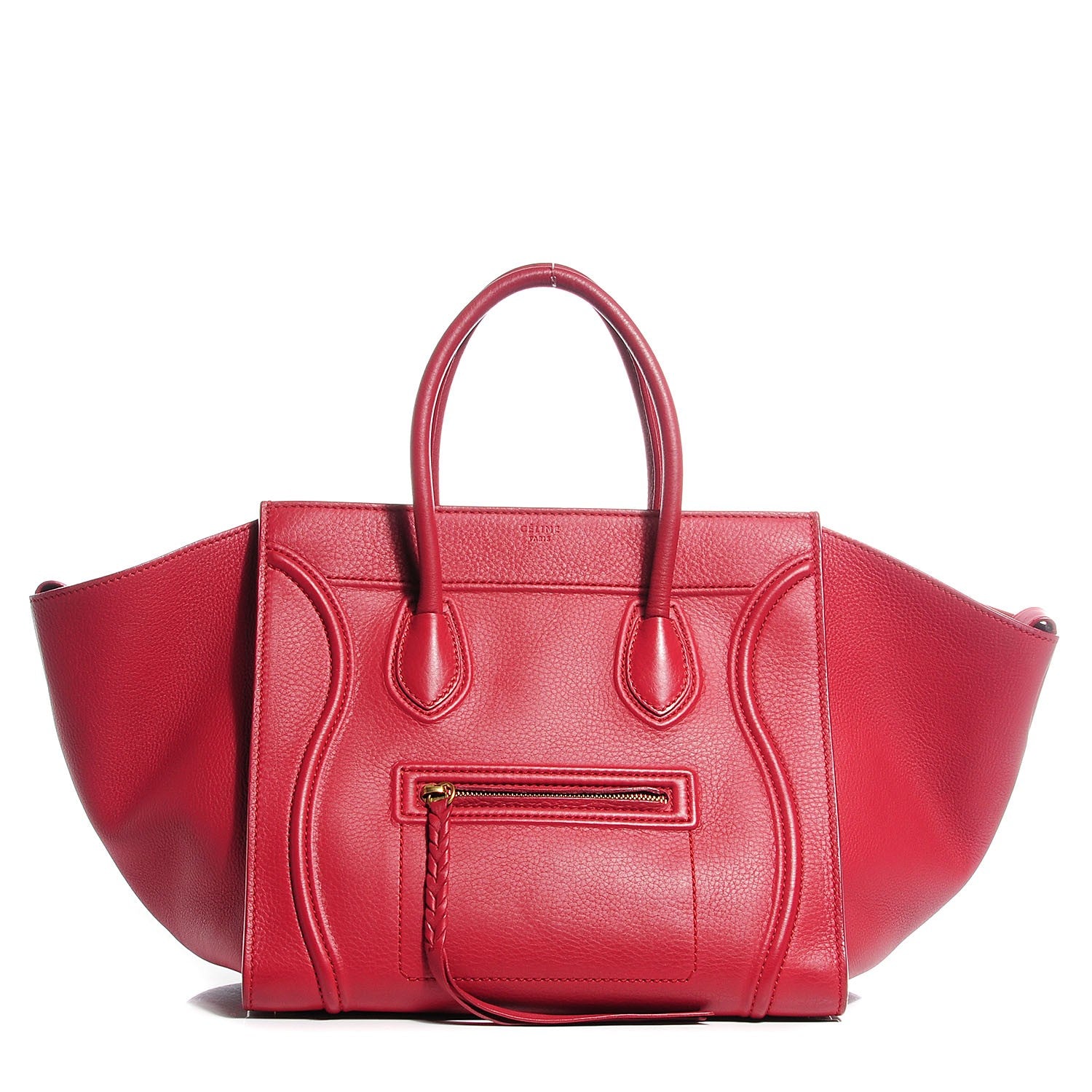 Celine Supple Calfskin Medium Phantom Luggage Red 1 of 8
