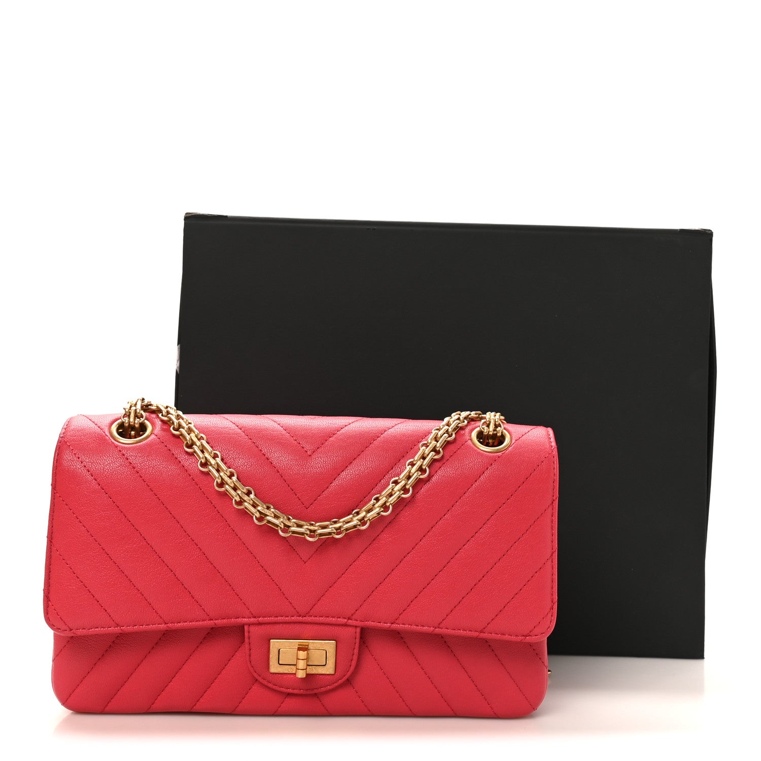 Chanel Sheepskin Chevron Quilted 2.55 Reissue 225 Flap Dark Pink 11 of 11